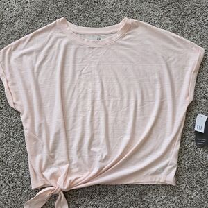 GAP Women's Soft Pink Tie-Front Short Sleeve Tee